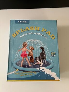 NEW Doggie Splash Splash Pad Water Play Mat - Light Blue